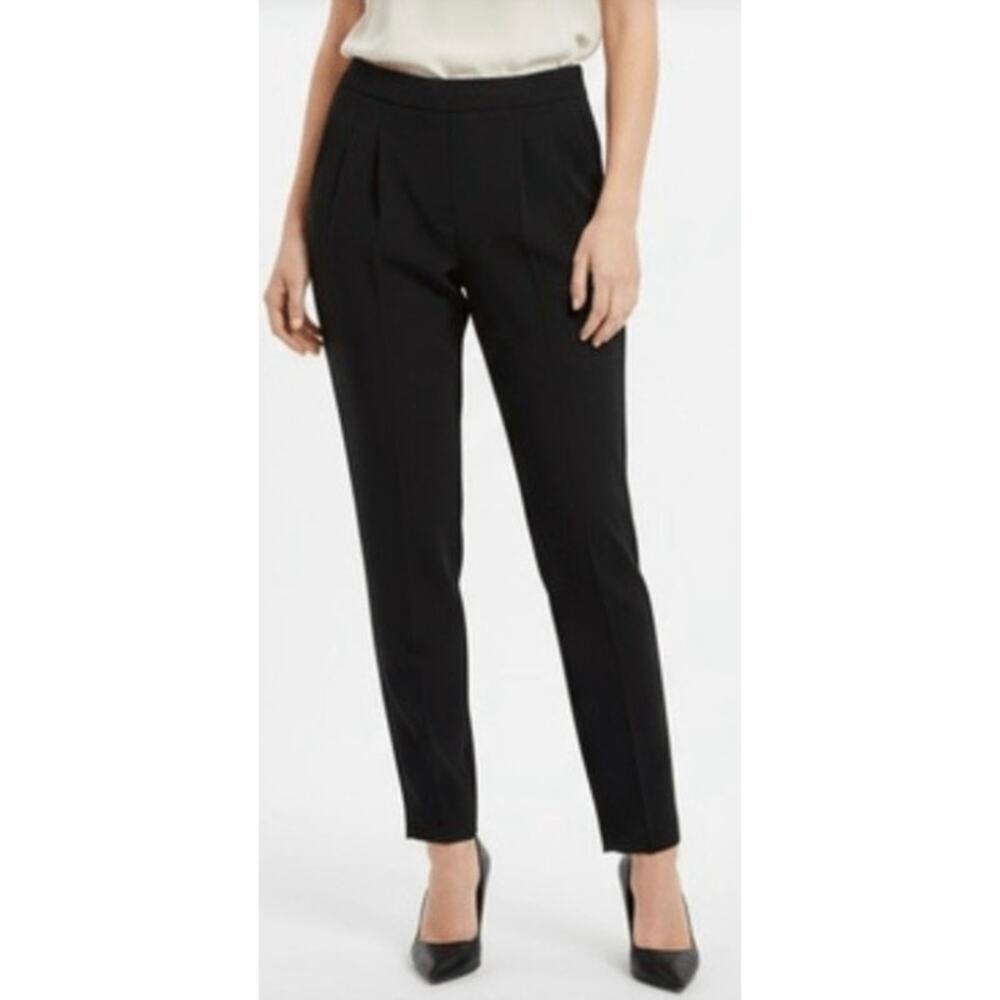 Womens Aritzia Babaton Black Seam Front Pull On Tapered Pant Size 00 - Picture 1 of 8